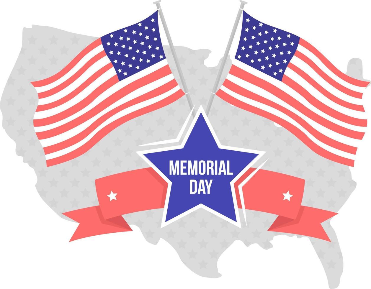 Memorial day 2D vector isolated illustration