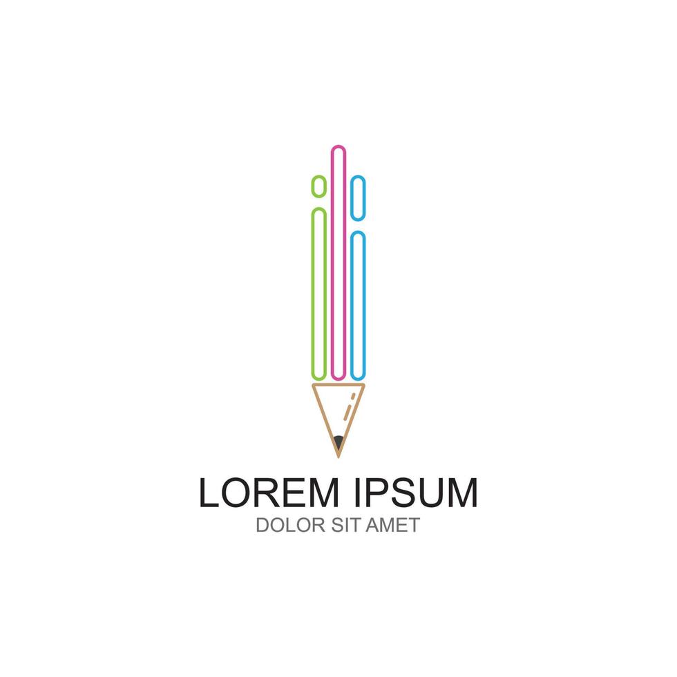 Pencil icon logo design vector