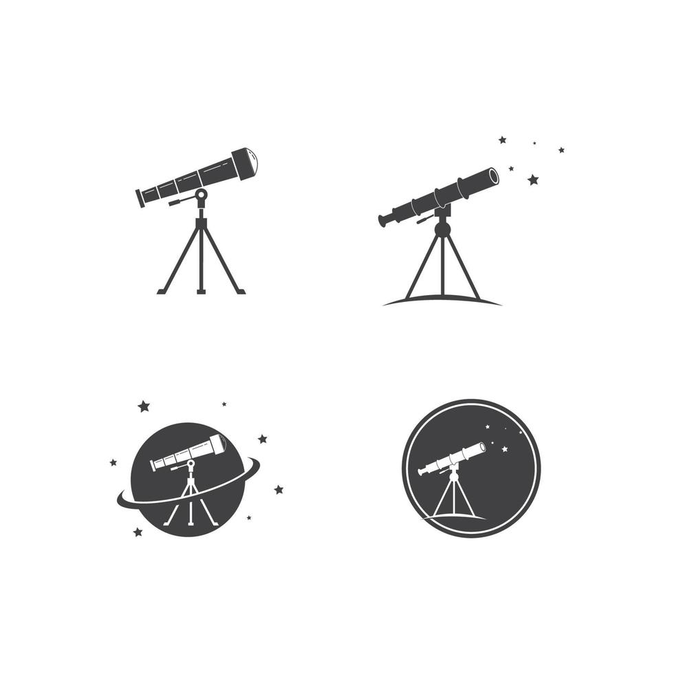 vector de icono de logotipo de telescopio