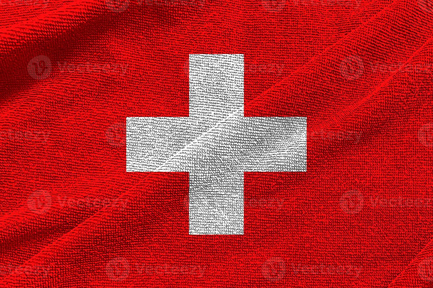 Switzerland flag wave isolated  on png or transparent  background,Symbols of Switzerland , template for banner,card,advertising ,promote, TV commercial, ads, web design, illustration photo