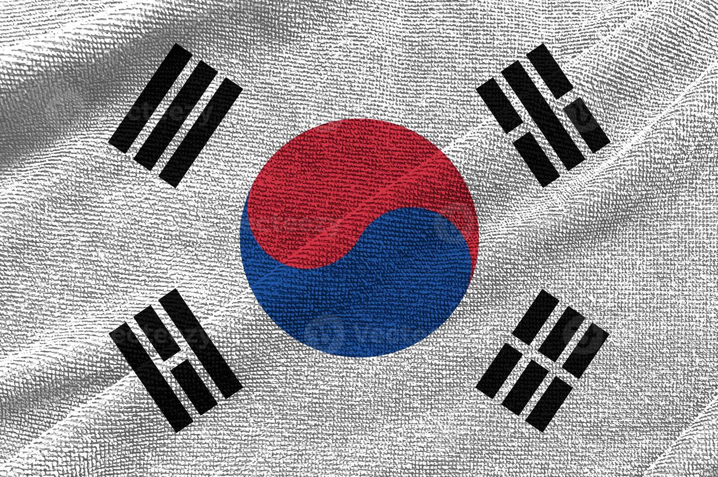 South Korea flag wave isolated  on png or transparent  background,Symbols of South Korea, template for banner,card,advertising ,promote, TV commercial, ads, web design, illustration photo