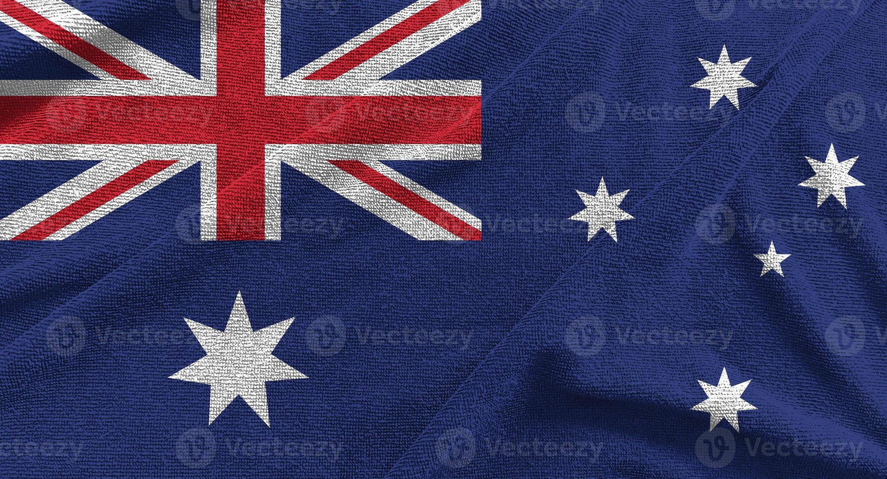 Australia flag wave isolated  on png or transparent  background,Symbols of Australia , template for banner,card,advertising ,promote, TV commercial, ads, web design, illustration photo