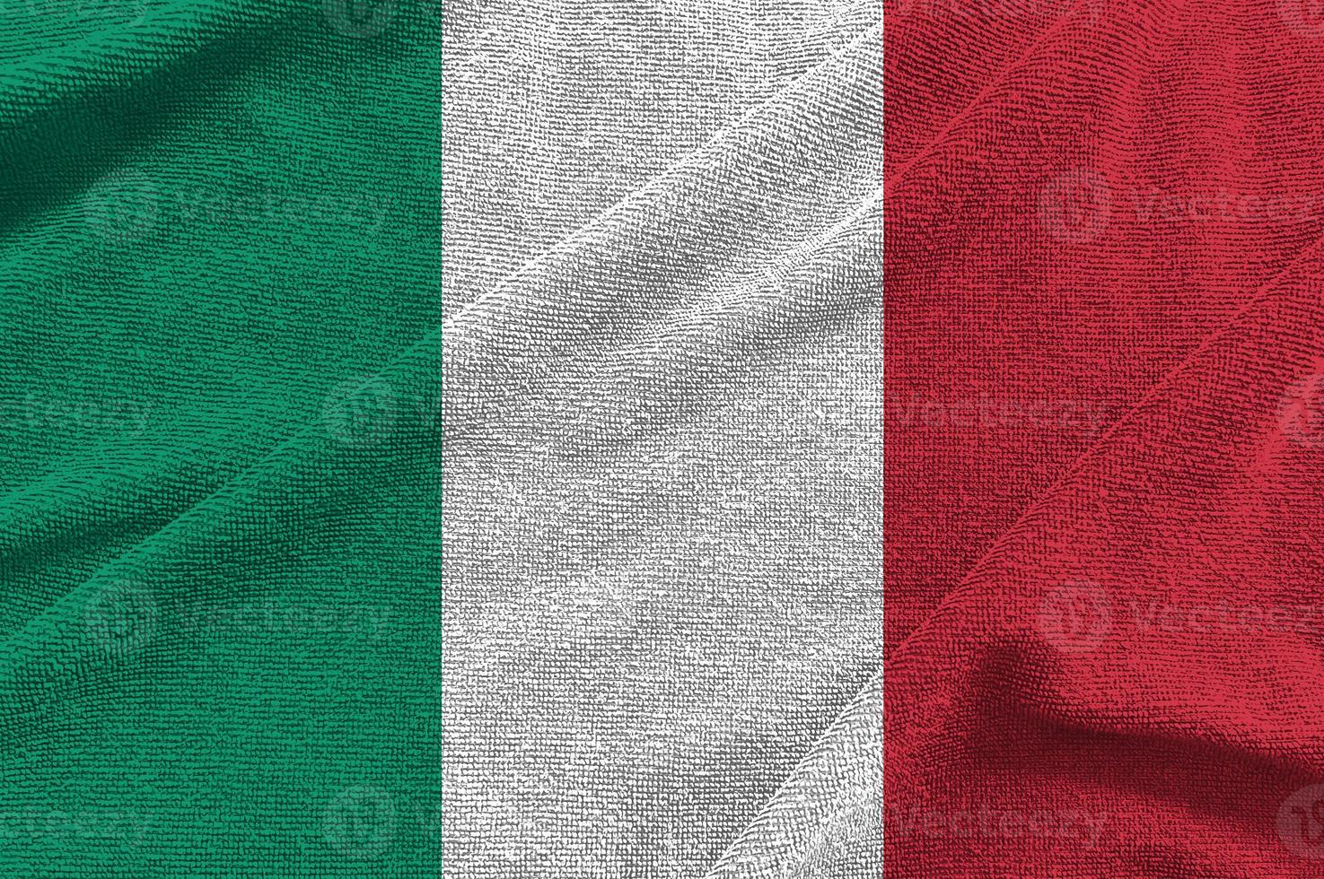 ola de bandera de italia aislada en png o fondo transparente, símbolos de italia, plantilla para banner, tarjeta, publicidad, promoción, comercial de televisión, anuncios, diseño web, ilustración foto