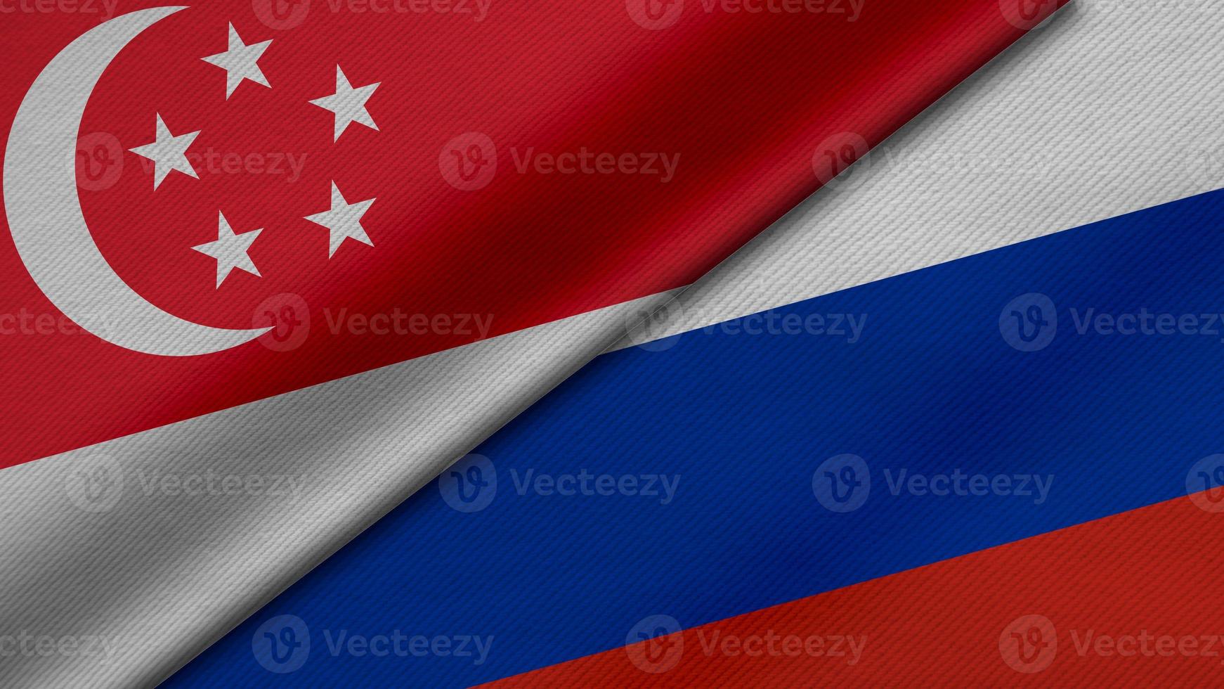 3D Rendering of two flags from China and Socialist Republic of Vietnam together with fabric texture, bilateral relations, peace and conflict between countries, great for background photo