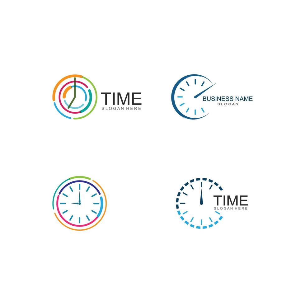 business clock logo template vector