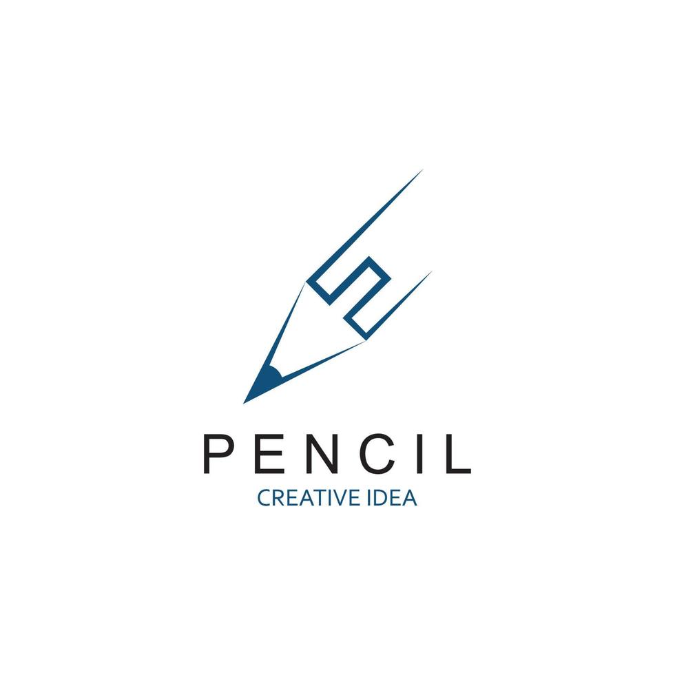 Pencil icon logo design vector