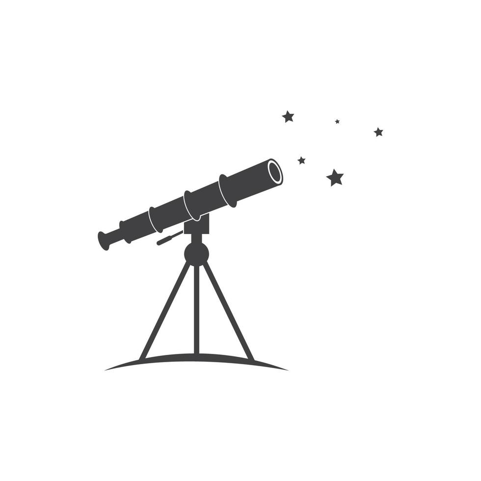 vector de icono de logotipo de telescopio