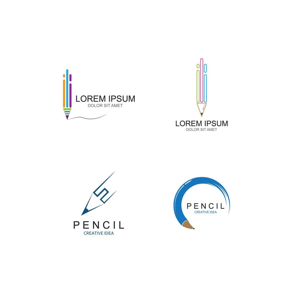 Pencil icon logo design vector