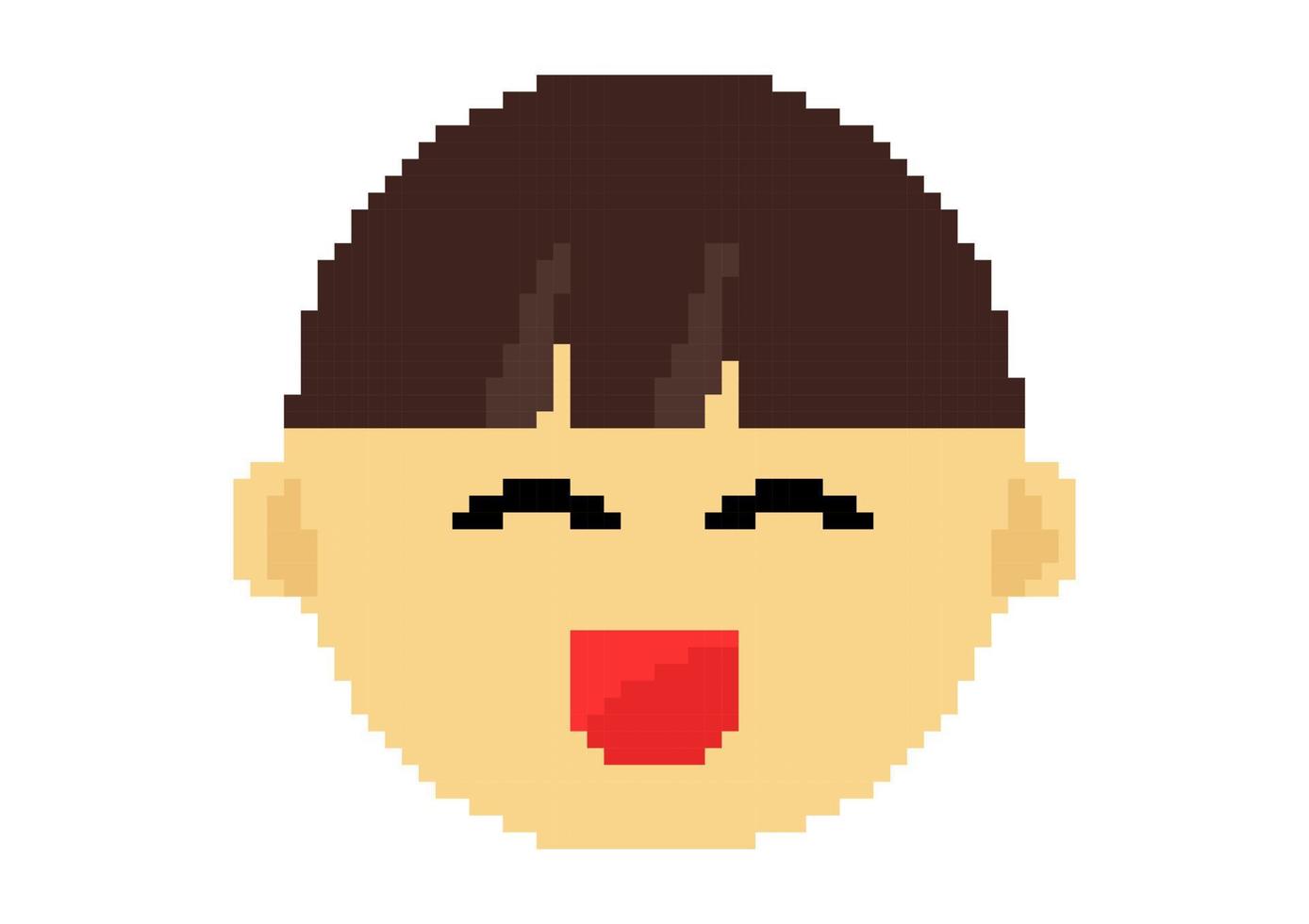 ilustración de cara de niño en estilo píxel 2 vector