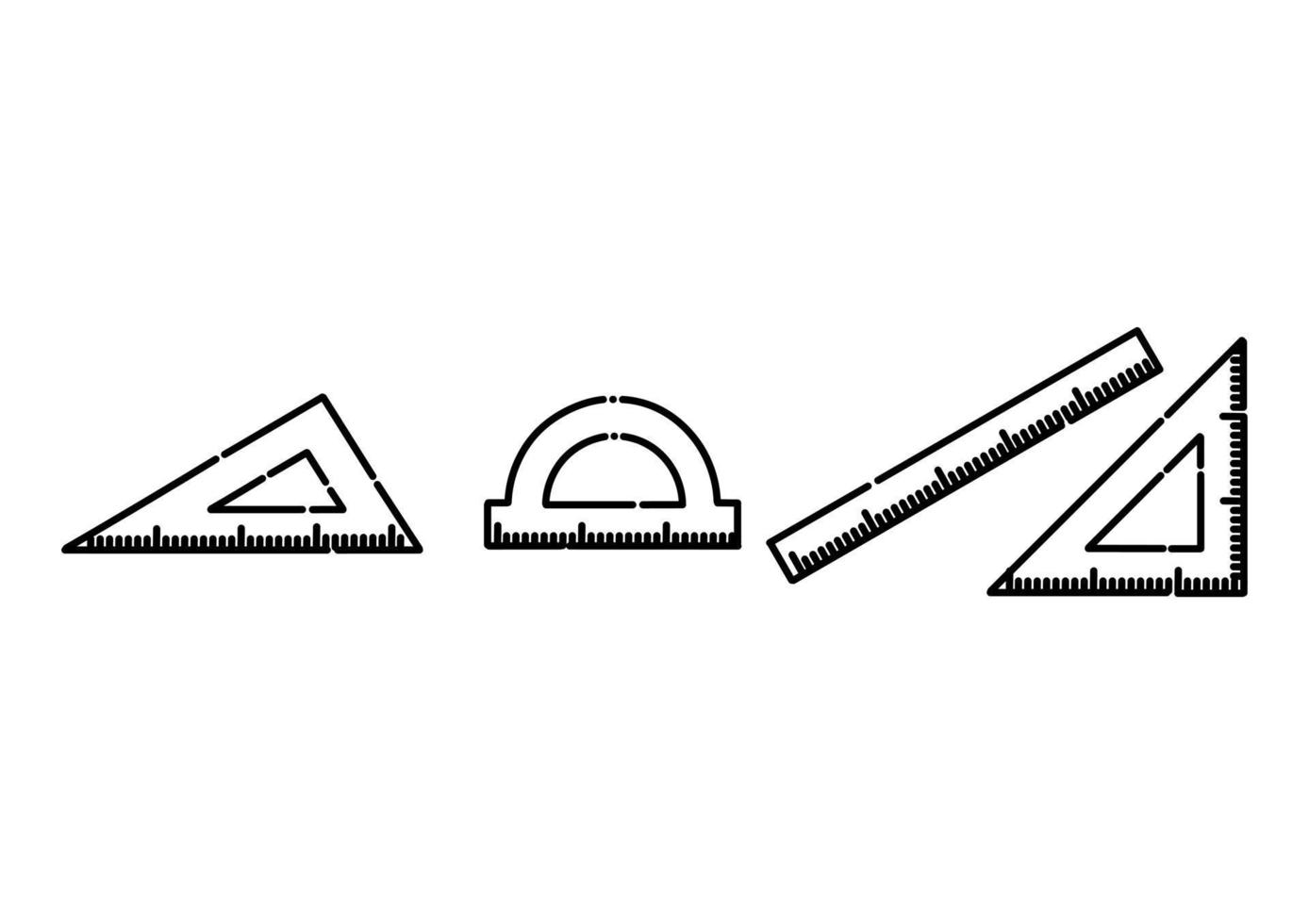 una colección de ilustraciones de reglas al estilo de líneas punteadas vector