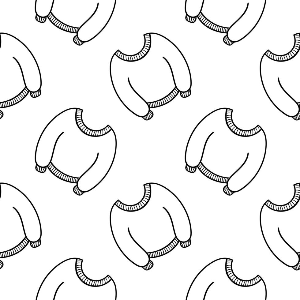 sweater hand drawn seamless pattern vector