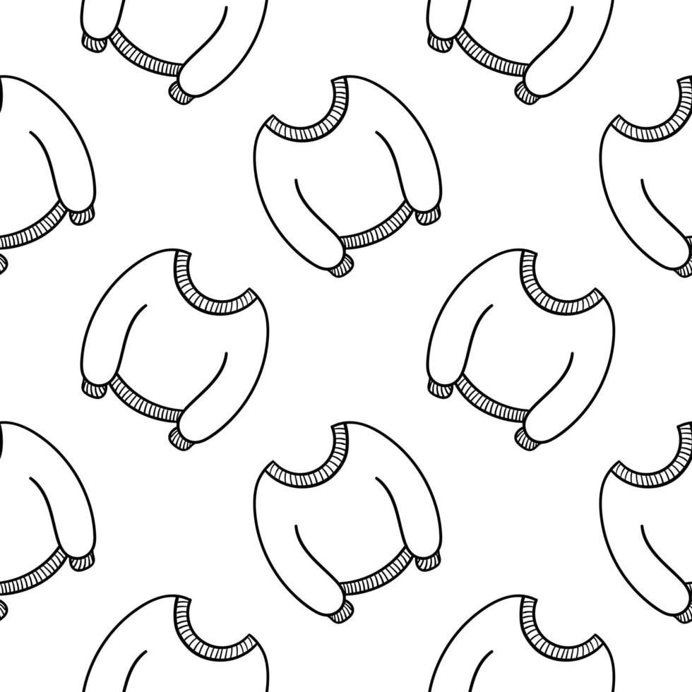 sweater hand drawn seamless pattern vector