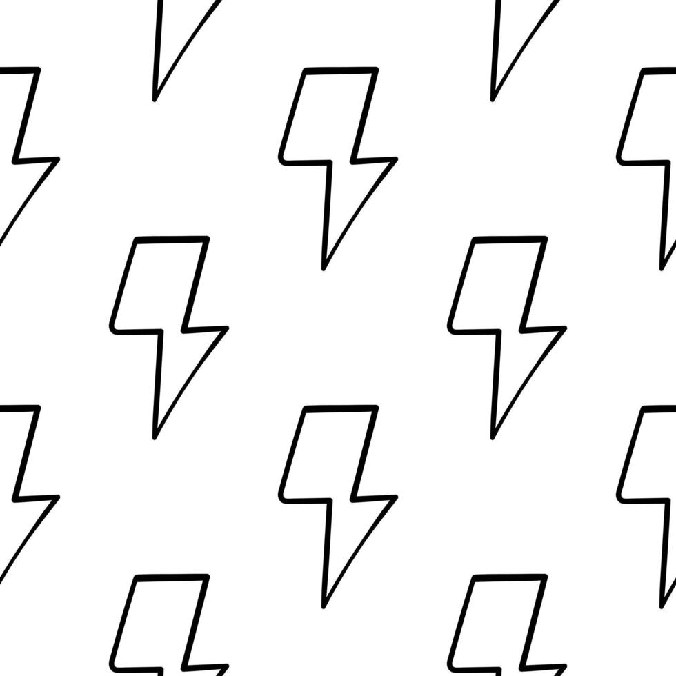 Lightning hand drawn seamless pattern vector