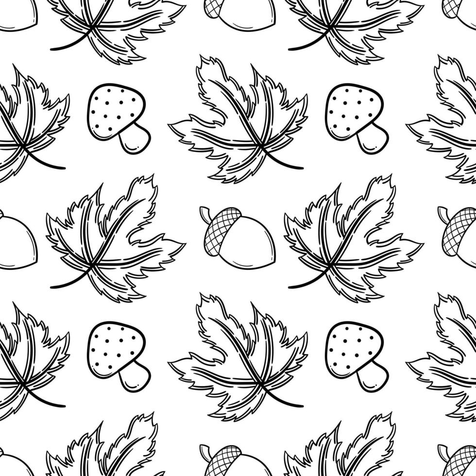 hand drawn seamless pattern on autumn theme 4 vector