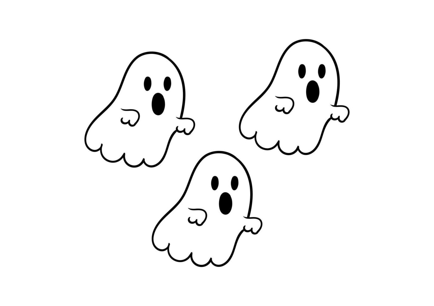 hand drawn cute ghost on holiday theme vector