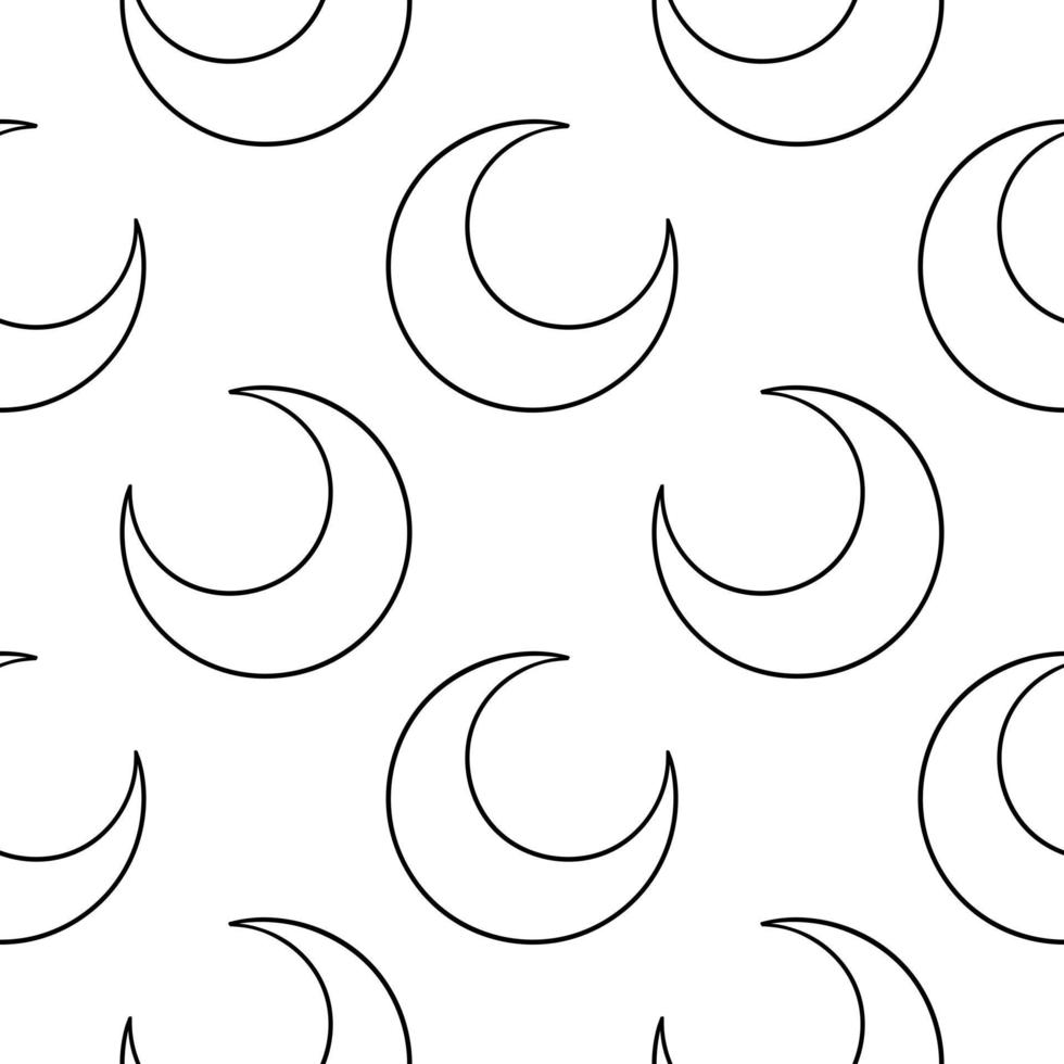 hand drawn crescent moon seamless pattern vector