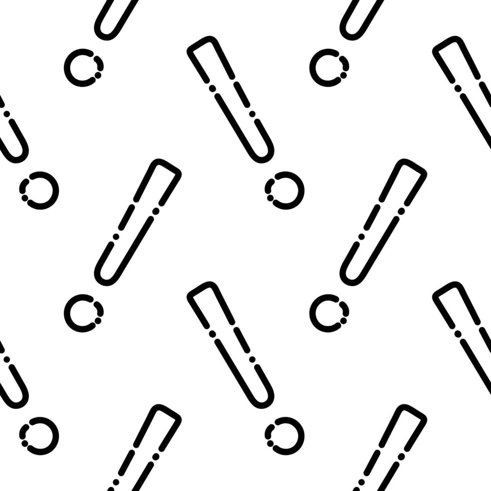 signo de exclamación de patrones sin fisuras en estilo de línea punteada vector