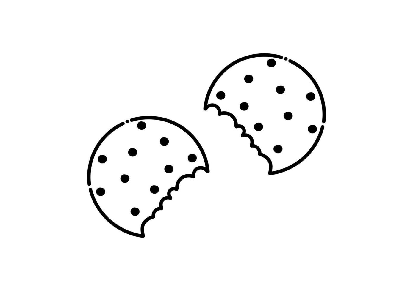 cookie illustration in dotted line style vector