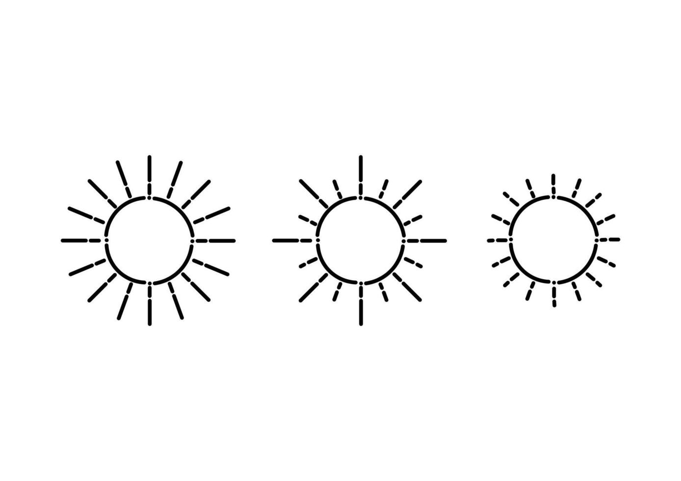 ilustración del sol de tres tipos diferentes vector