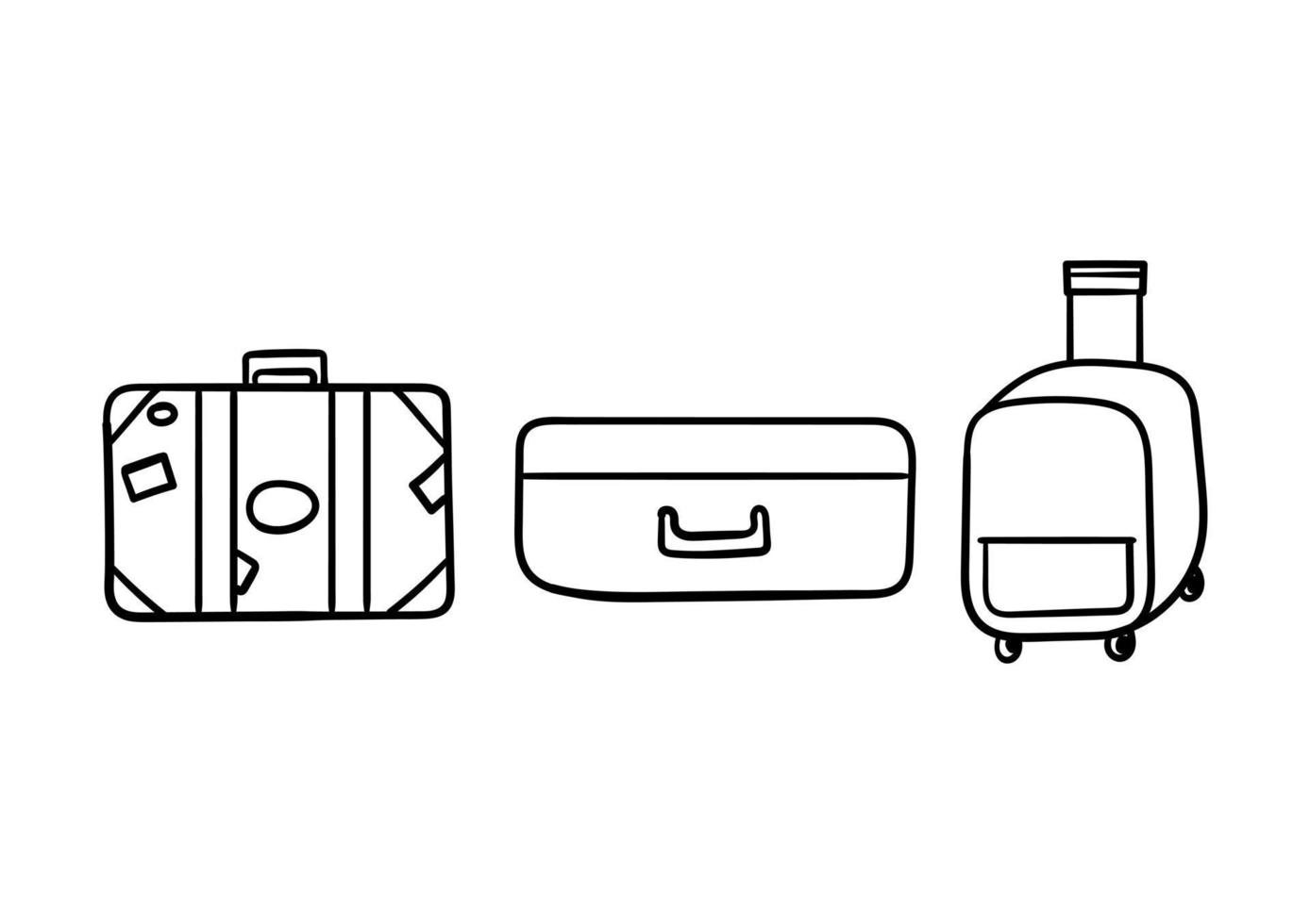 ilustración dibujada a mano de una maleta sobre un tema de vacaciones vector