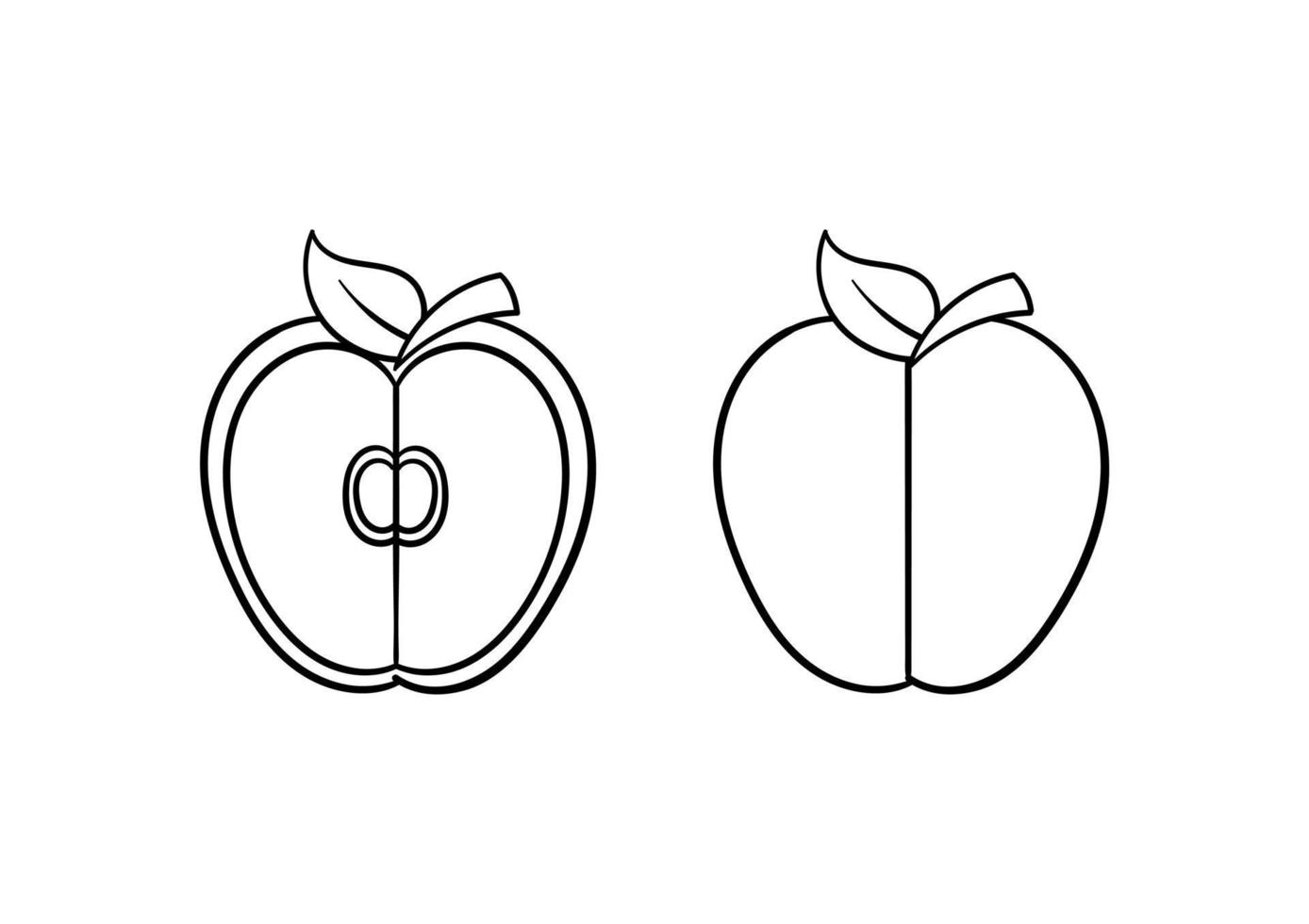 ilustración dibujada a mano de una manzana vector