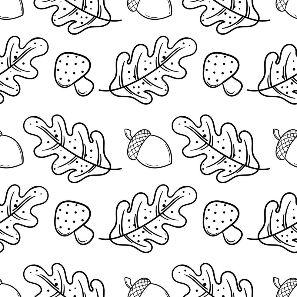 hand drawn seamless pattern on autumn theme 2 vector