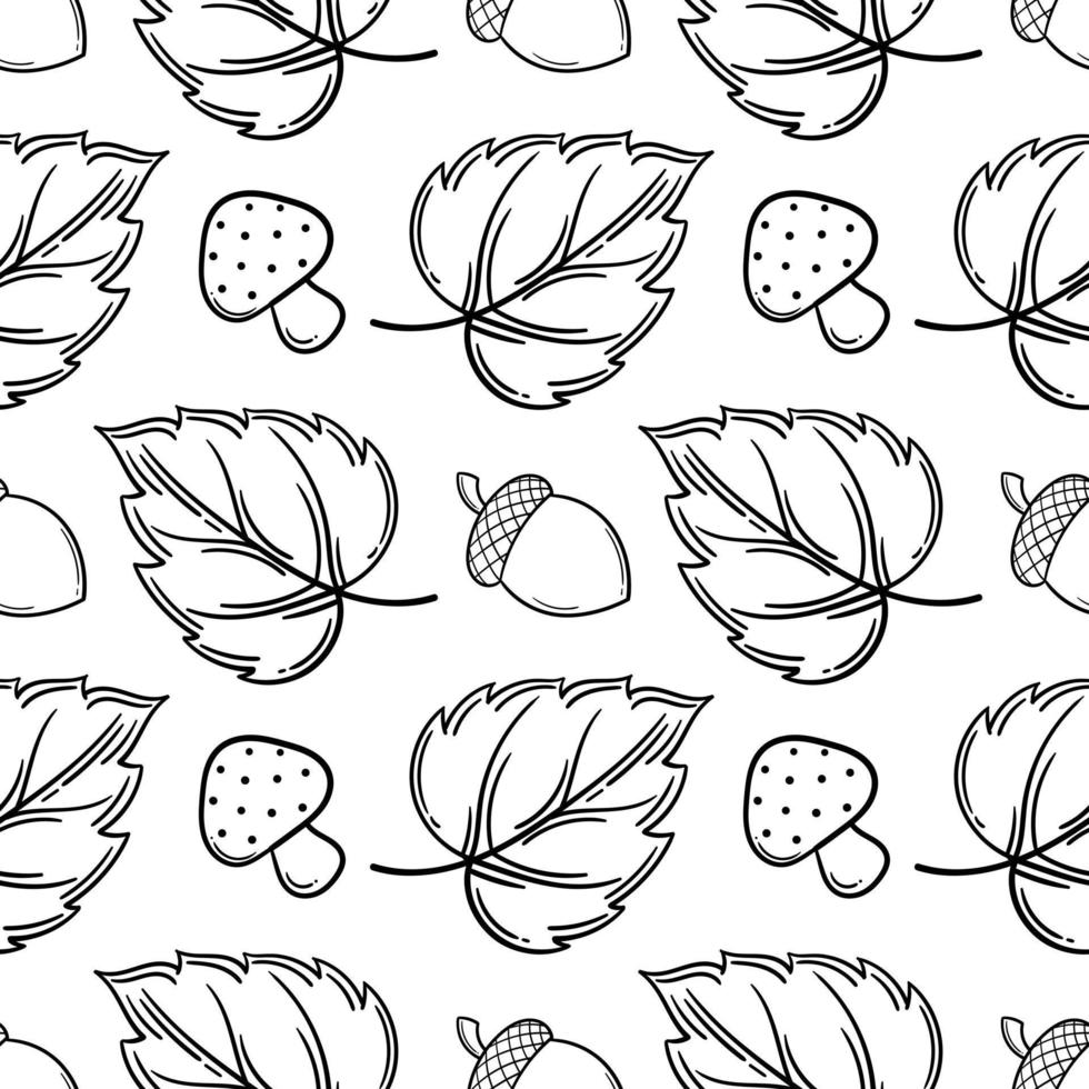 hand drawn seamless pattern on autumn theme 3 vector