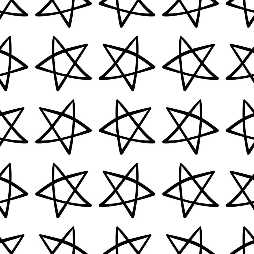 star hand drawn seamless pattern vector