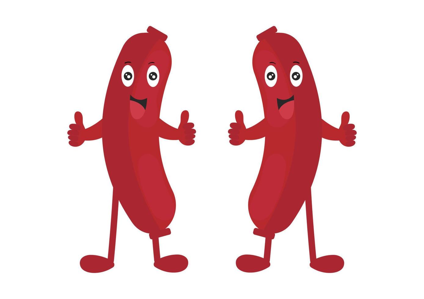 sausage mascot with thumb vector