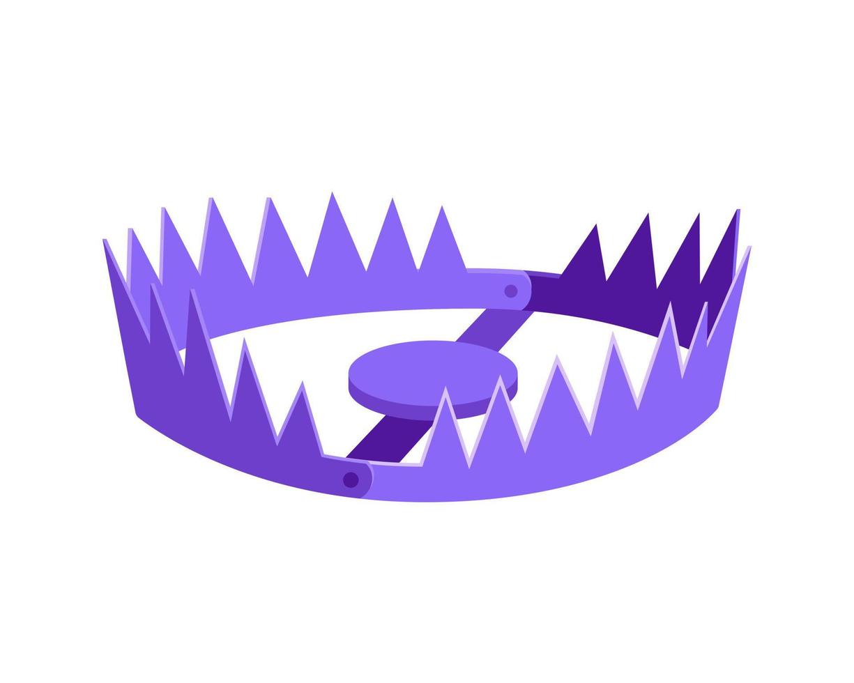 Metal bear trap icon sign flat style design vector illustration isolated on white background.