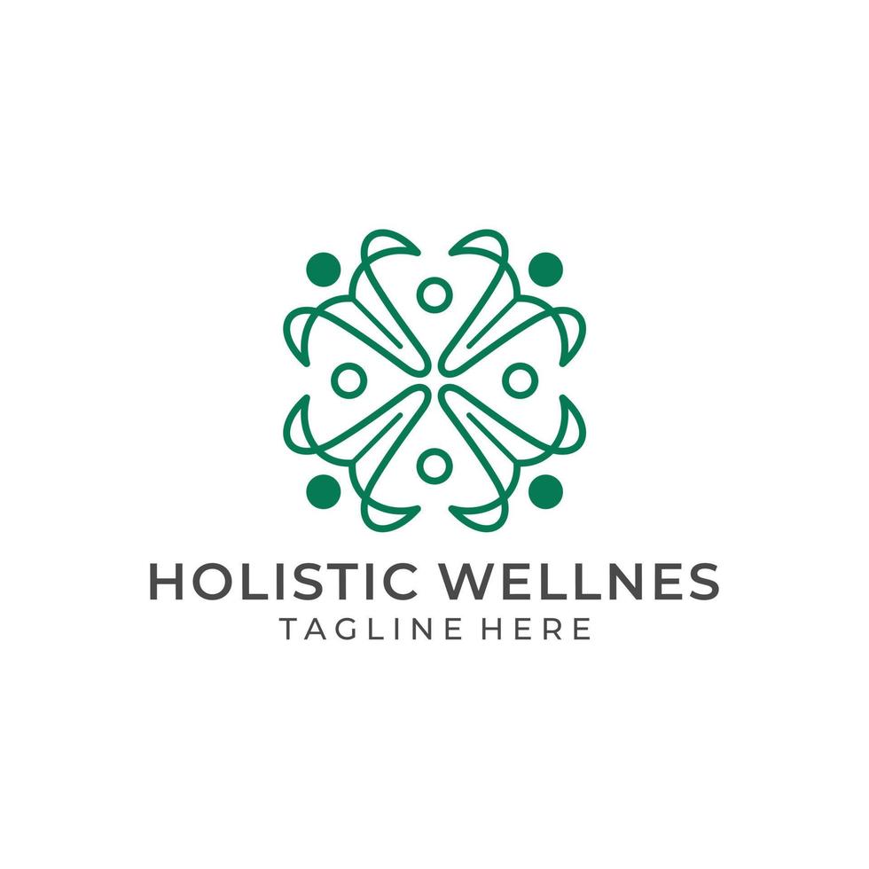 Holistic wellnes simple minimalist logo design vector
