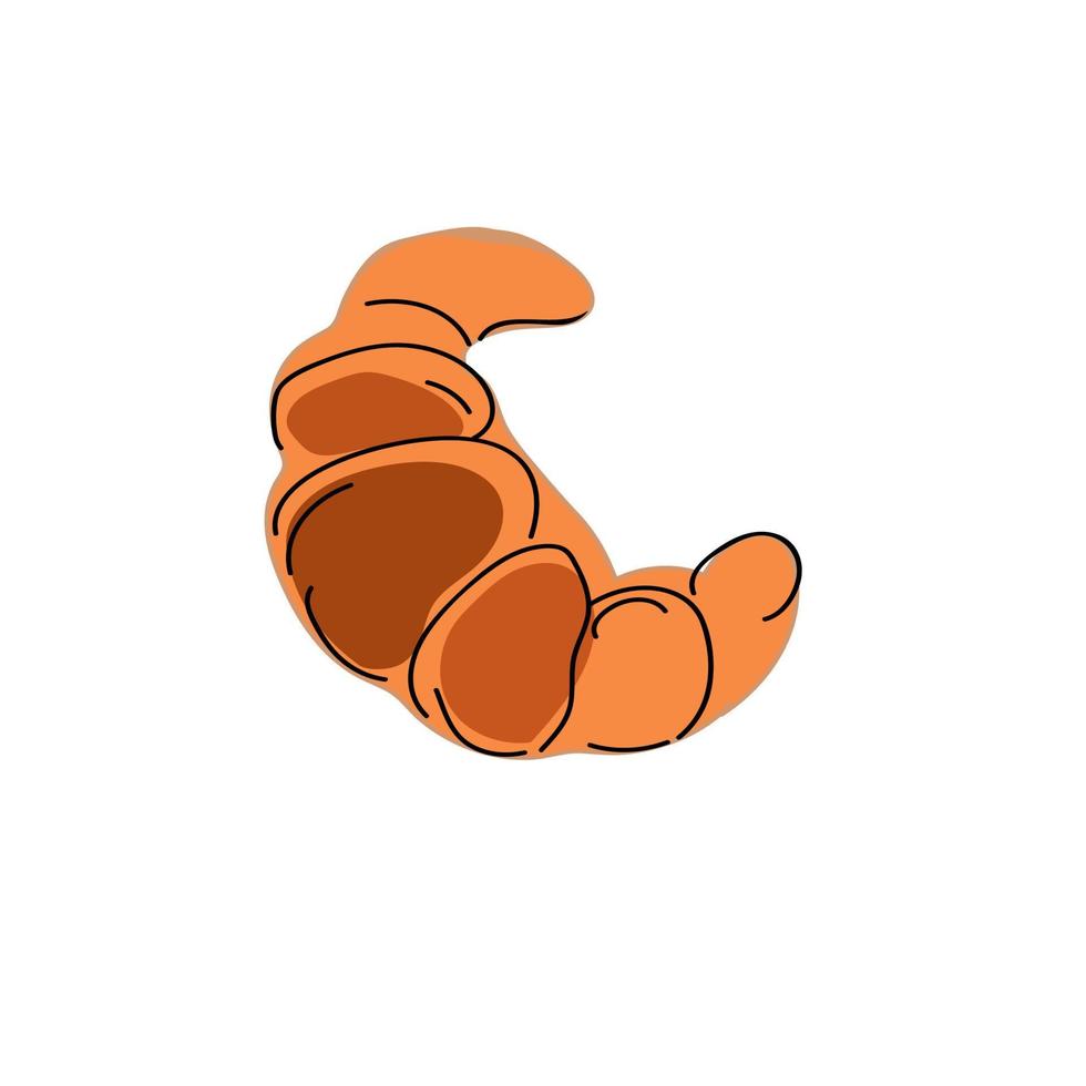 Croissant doodle hand draw vector