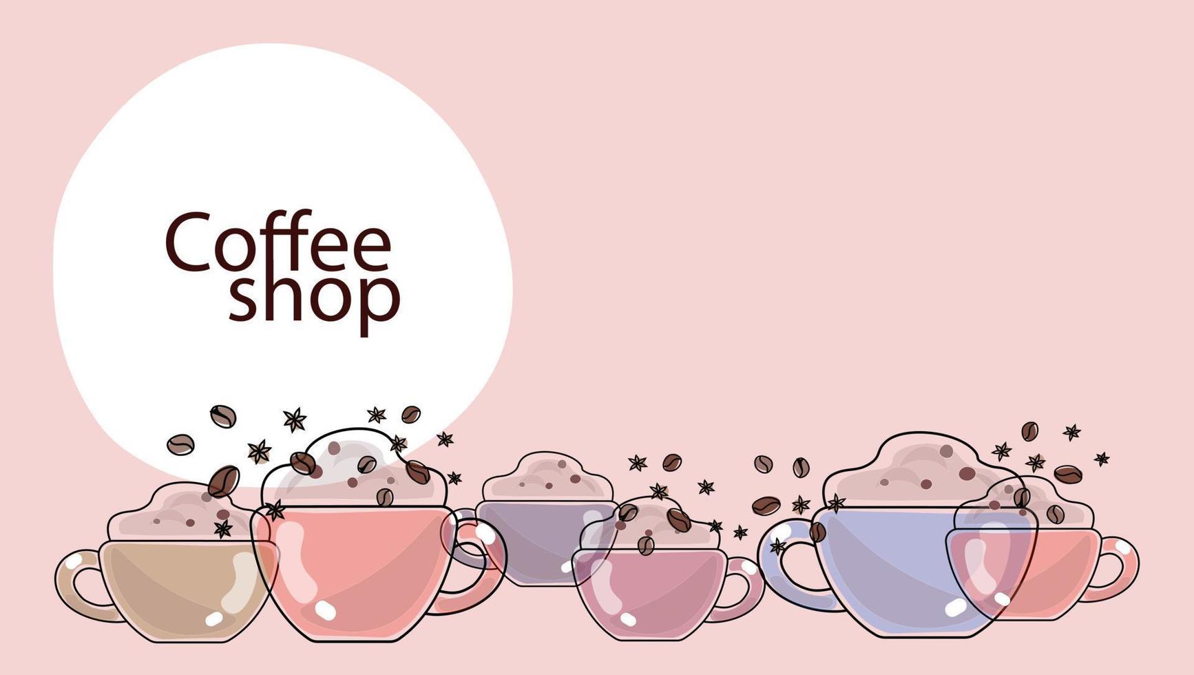 Coffee shop banner. Vector illustration.