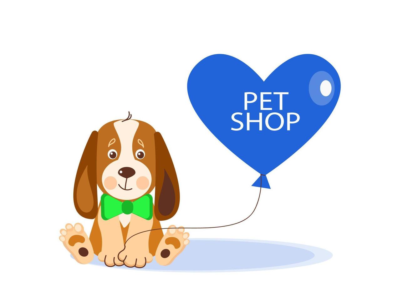 Pet shop banner design template. Vector cartoon illustration of cats, dogs, house, food