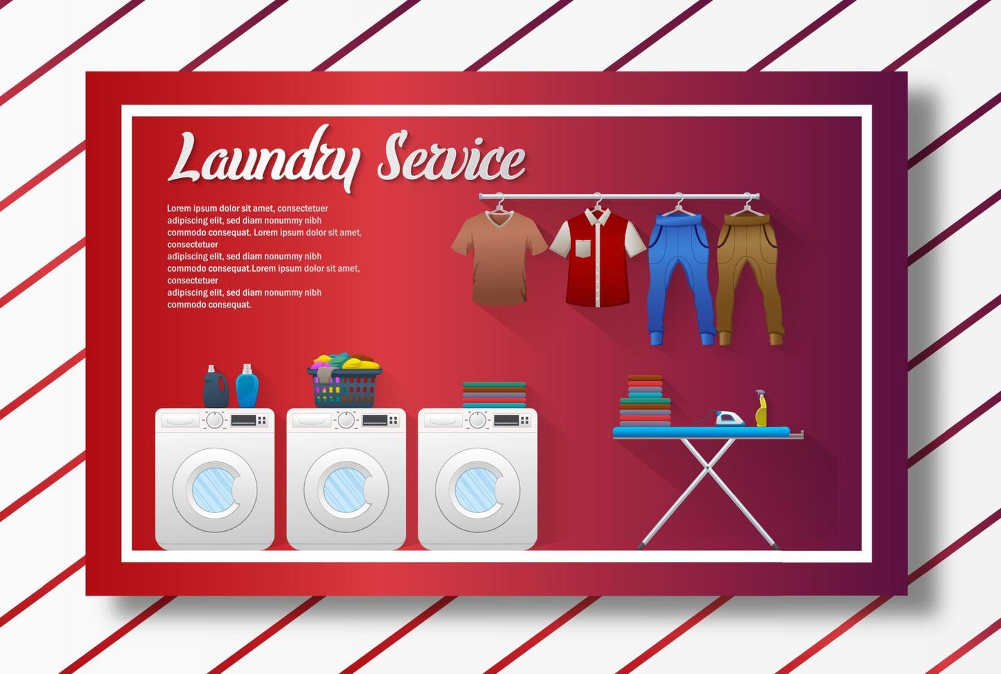 Laundry service banner design vector