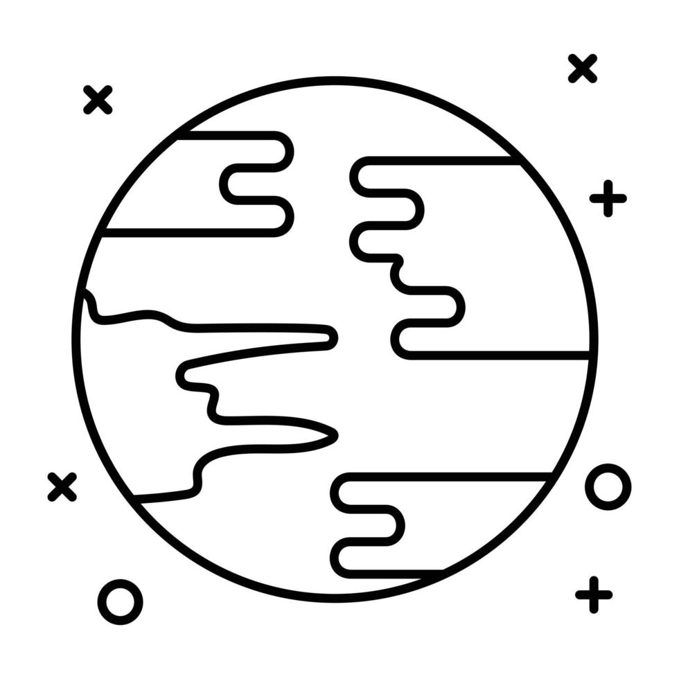 Get your hands on this linear icon of mars vector