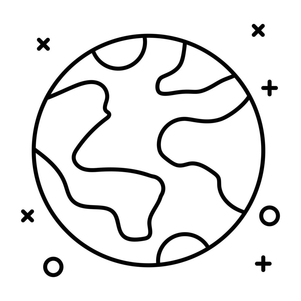 Get your hands on this linear icon of mars vector