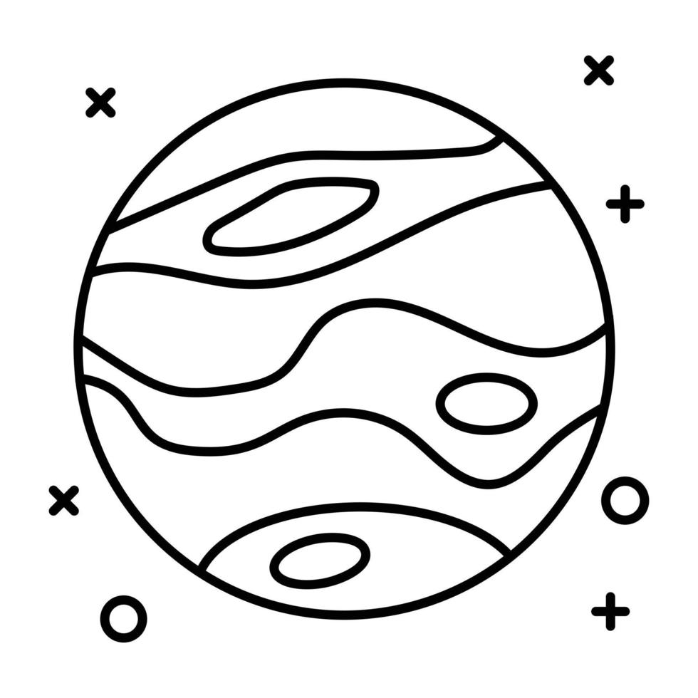 A well-designed linear icon of jupiter vector