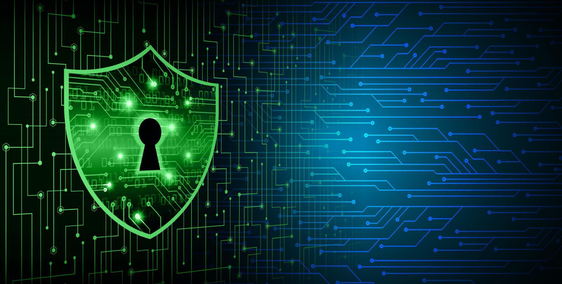 Closed Padlock on digital background, cyber security vector