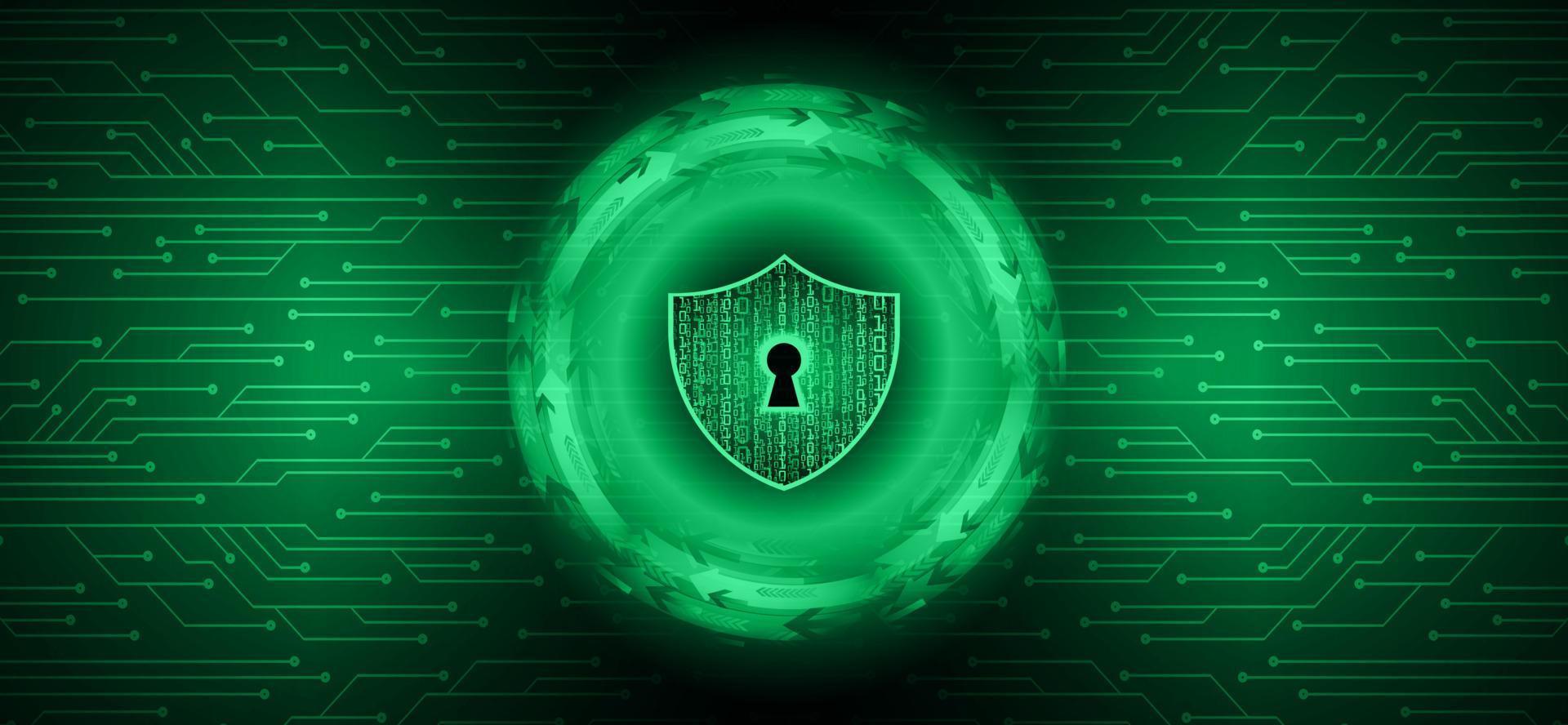 Closed Padlock on digital background, cyber security vector