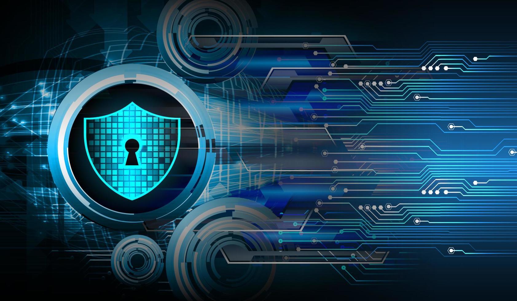 Closed Padlock on digital background, cyber security vector