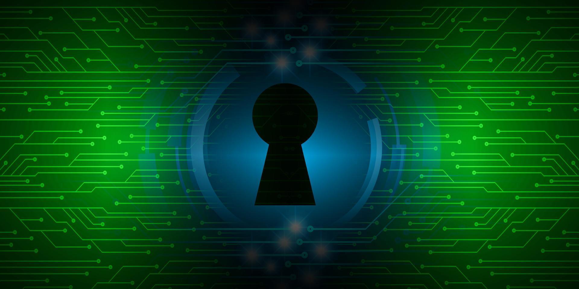 Closed Padlock on digital background, cyber security vector
