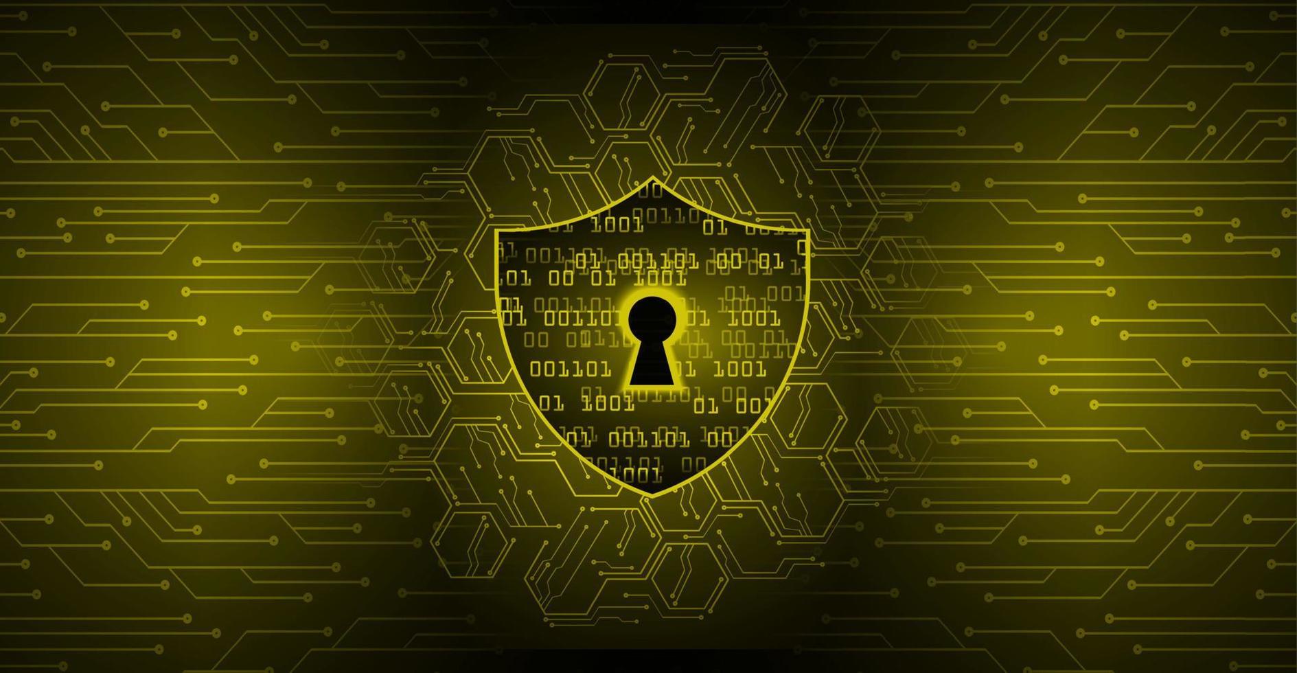 Closed Padlock on digital background, cyber security vector