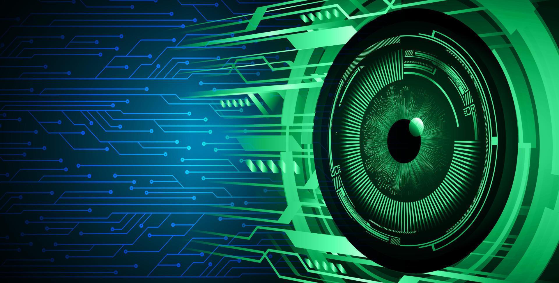 Blue eye cyber circuit future technology concept background vector