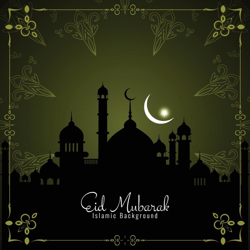 Eid Mubarak Islamic traditional festival background vector