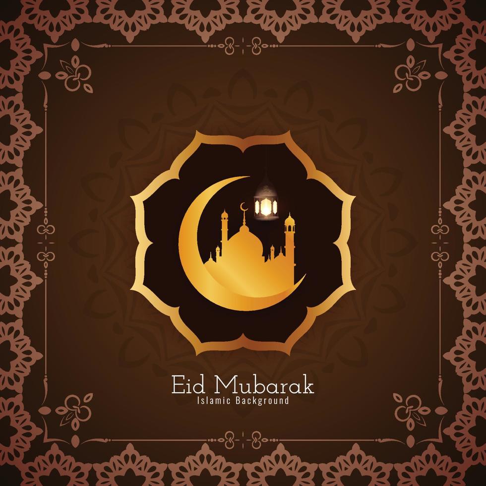 Eid Mubarak Islamic festival stylish frame background vector