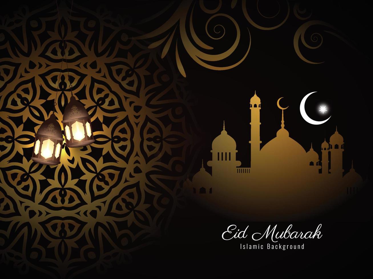 fondo de festival islámico eid mubarak religioso decorativo vector