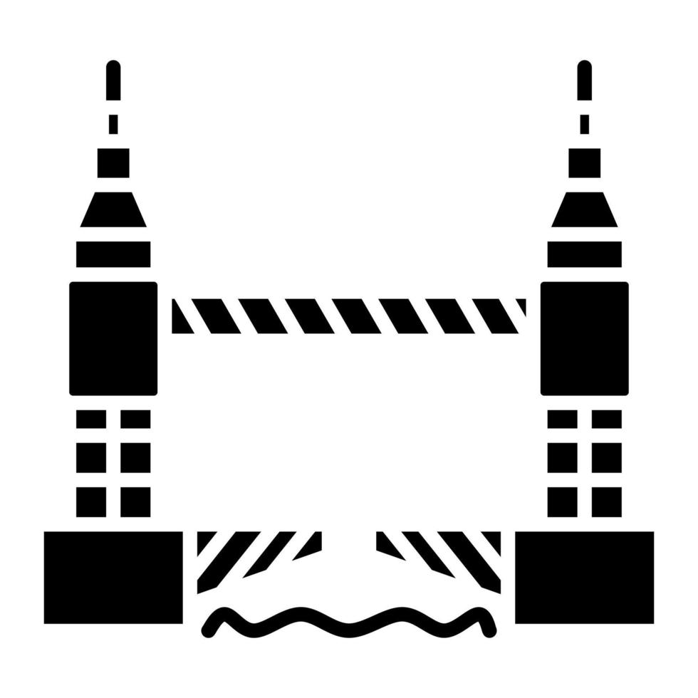 Tower Bridge Glyph Icon vector