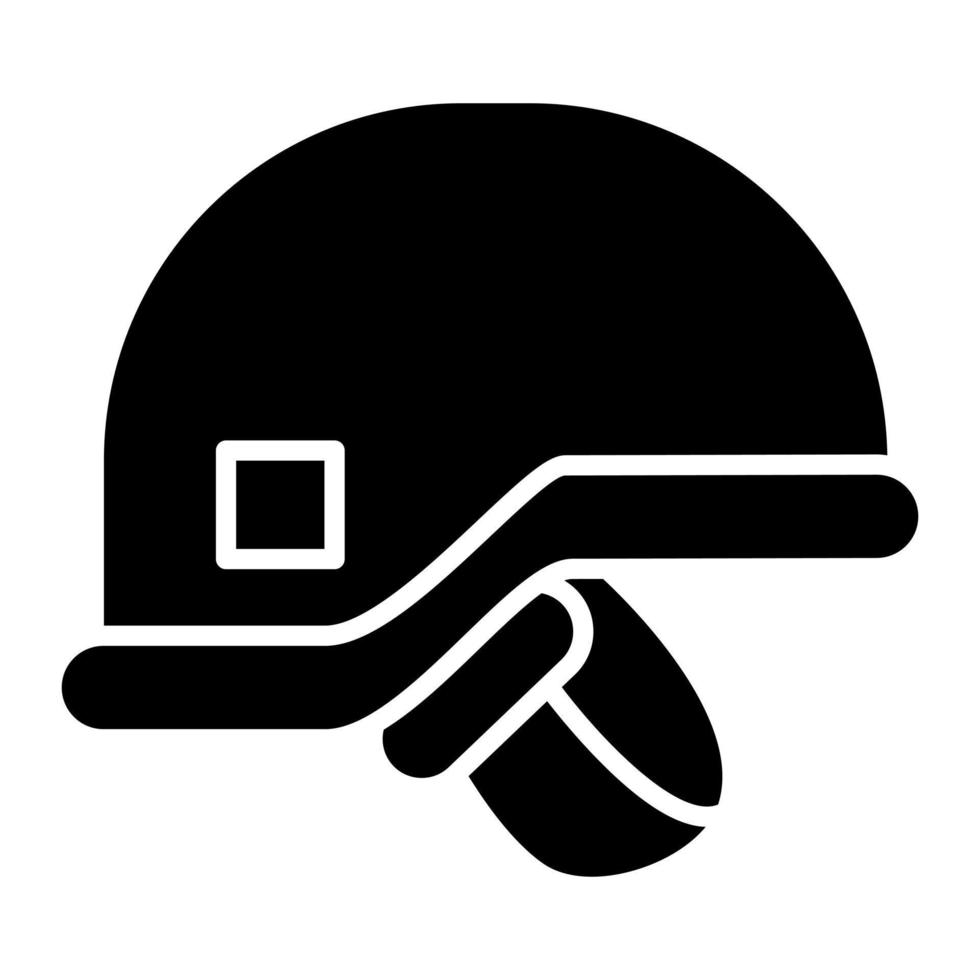 Soldier Helmet Glyph Icon vector