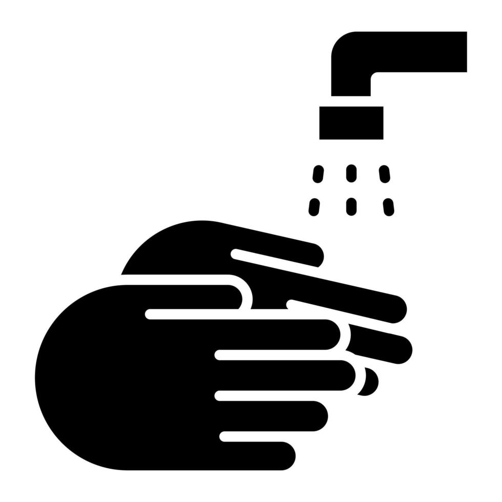 Washing Hands Glyph Icon vector